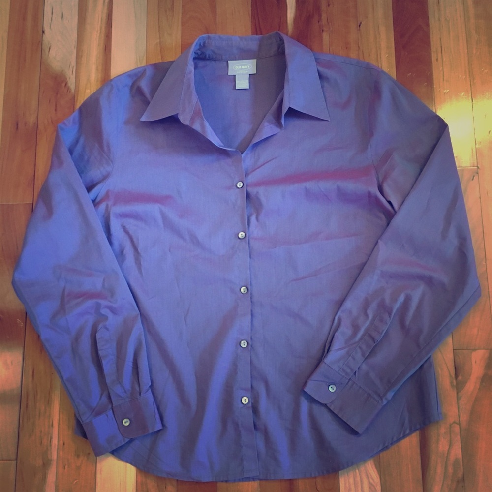 Iridescent purple button down shirt